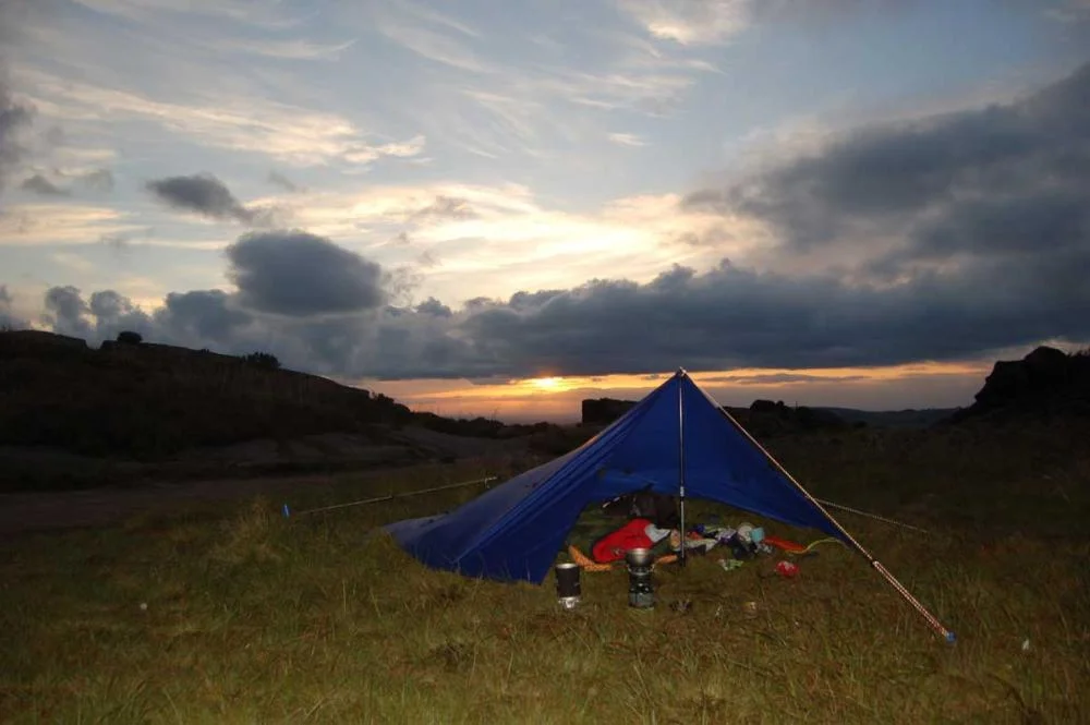 Tarp at sunset